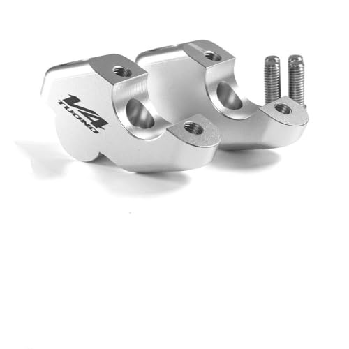Motorrad-Lenkererhöhung Für Aprilia Tuono 660 (2021) – Tuono V4 1100 RF RR Factory (2017) – Lift-Riser-Klemmenverlängerung, Drag-Bar-Adapter. Lenkerstütze(Silber3)