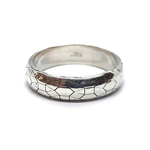 Bague en argent sterling poinçonnée 925 : anneau solide de 6 mm pour homme