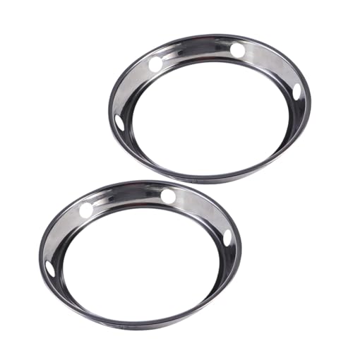 MOKKHNB 2個 厚手二重リングステンレス鍋ラック 丸型耐熱滑り止め鍋置き 強力耐荷重テーブル保護用ユニバーサルポットスタンド