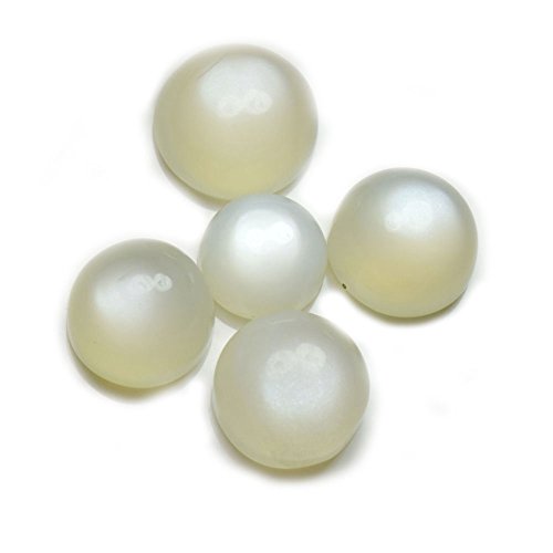 Pierre de Lune Blanche cabochon lot 5 pièces ronde pierre précieuse véritable 20ct