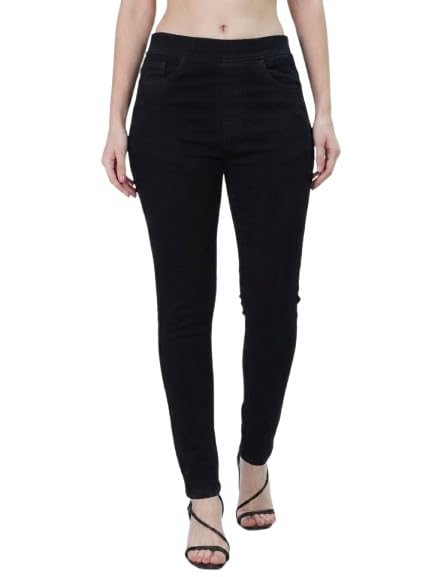 Image of Black Denim Fix Elastic Women Denim Jegging