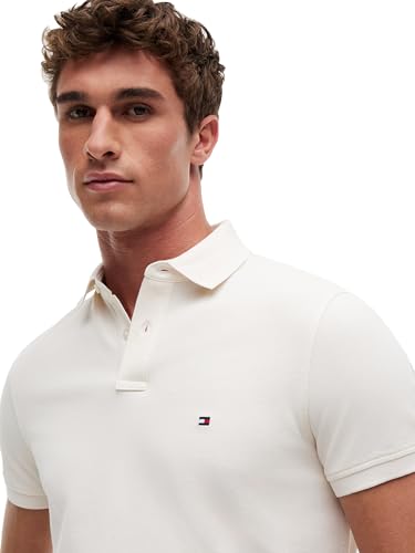 Image of Tommy Hilfiger Men's Short Sleeve Polo Shirts in Regular Fit With Stretch and Organic Pique Cotton