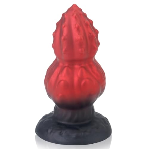 SXOVO Analplug Fantasy Dildo mit Saugnapf Flüssiges Silikon Butt Plug Masturbation Anal Dildos Cactus Bumps Stimulation Anal Kugeln Sexspielzeuge für Frauen Männer und Paare (L)
