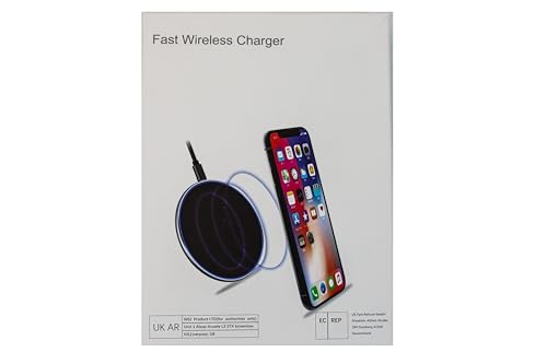 IOUGDSEC Wireless Charger with Indicator Light, Fast Wireless Charging Pad with USB-C Cable, Qi-Certified 15W Max Compatible with iPhone 15/14/13/12/XS AirPods, Samsung Galaxy S24/S23 HUAWEI