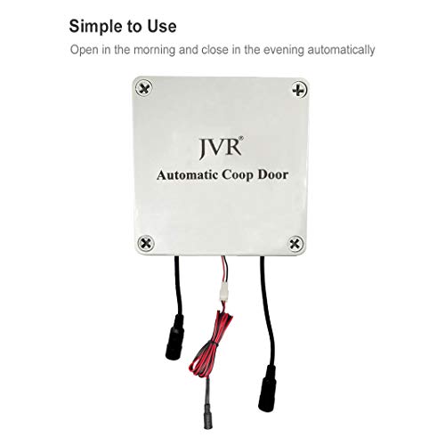 JVR Chicken Coop Door Automatic Opener Kit, Rainproof Adjustable Light Sensor Controller Actuator Motor, 12V DC Power Supply (Light Sensor)