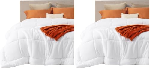 Image of Bedsure Comforter Duvet Insert - Quilted Comforters King Size, All Season Duvet, GentleSoft Down Alternative Bedding Blanket, with 8 Tabs, Gifts for Women /Men, White, King 90 x 102 Inches (Pack of 2)