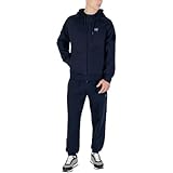 EA7 Emporio Armani Trainingsanzug, Marineblau, mit Kapuze und Reißverschluss, Sweatshirt und Hose mit Logo, marineblau, Large
