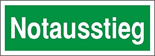 Preisvergleich Produktbild Fluchtweg Notausgang Schild Aufkleber nachleuchtend selbstklebend"Notausstieg" von MBS-FIRE