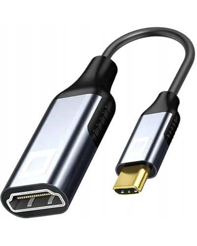 Co2 USB-C auf HDMI 2.0 Adapter 4K/60Hz, 2K/240Hz, Full HD, Plug & Play, Dynamic HDR, Einwegkabel, Aluminium Space Grau, MHL, Kompatibel mit iPhone, MacBook, iPad Pro, Samsung (4K)