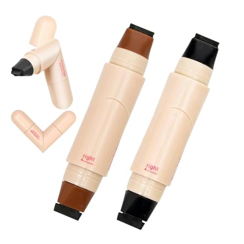 2x Doppelkopf Eyeliner Stempel Wasserfest Schweißfest Schnell Trocknend Eyeliner Stempel Stift Drehbarer Stamp Pencil Lang anhaltendes Makeup für Partys Reisen Weddings