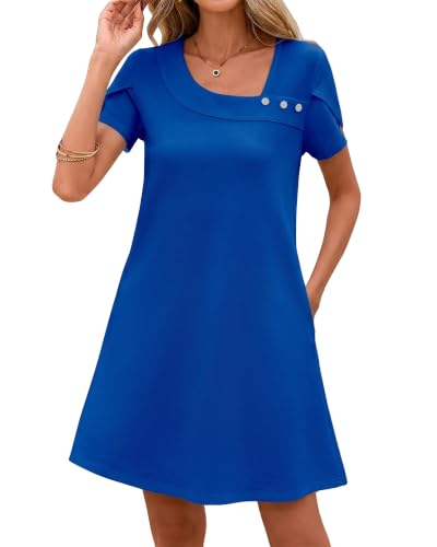 Image of Valiamcep Women's 2026 Summer Sleeveless Mini Dress Casual Square Neck Slim Fit Cocktail Party Short Dresses