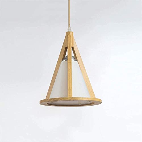 Lámpara colgante de triángulo simple con madera creativa y acrílico 7