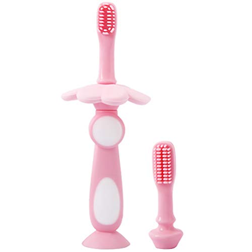 TOYANDONA Escova de dentes de silicone para treinamento infantil com base de sucção, escova de dente