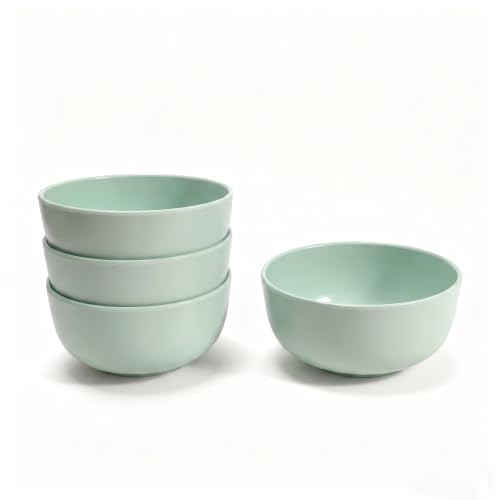 WowProLiv Melamine Cereal Bowl Set, 4-Piece 28oz Soup Bowl Set, Sage Green