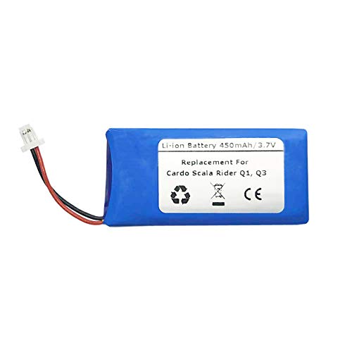 Starnovo 3.7V 450mAh Replacement Battery for Cardo Scala Rider Q1, Q3 Bluetooth Headsets