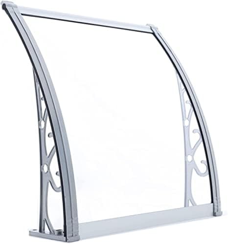 Outdoor Window Door Awning Polycarbonate Porch Awning,Strong Arched Rain Shelter Patio Cover Roof Protecting,Impact Resistant Plastic Bracket,for Front Back Home Door 23.3.16 (Size : 80x200cm)