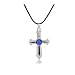 LKYGKI Anime Périphérique Collier Fée Queue Alliage Pendentif Gris Croix Gemme Collier Bijoux