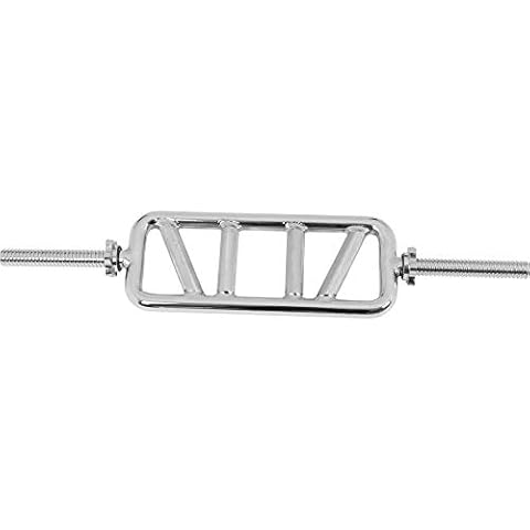 GORILLA SPORTS® Trizepstrainer - Ø 30mm, bis 200 kg Belastbar, Rahmenhantel mit 2 Sternverschlüsse, aus Chrom - Trizeps Hantelstange, Trizepsstange, Trizeps Bizeps Stange Cover