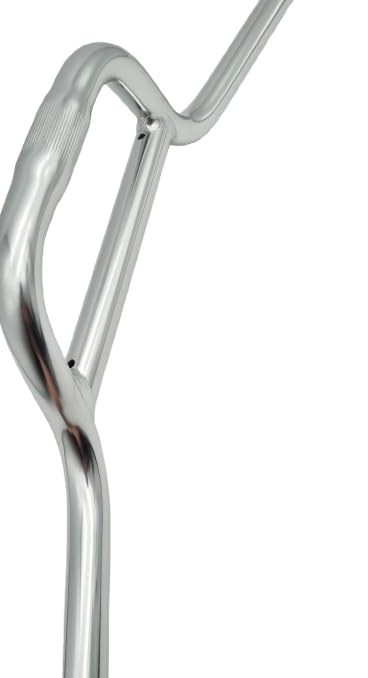 Guidon de vélo BMX en aluminium - Style libre - 620 - 640 mm - Hauteur : 110 mm - Noir et argenté - 640 mm