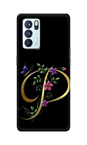 Image of Printed Hard Back Cover Case for Oppo Reno6 Pro 5G Back Cover (Alphabet P) -1803