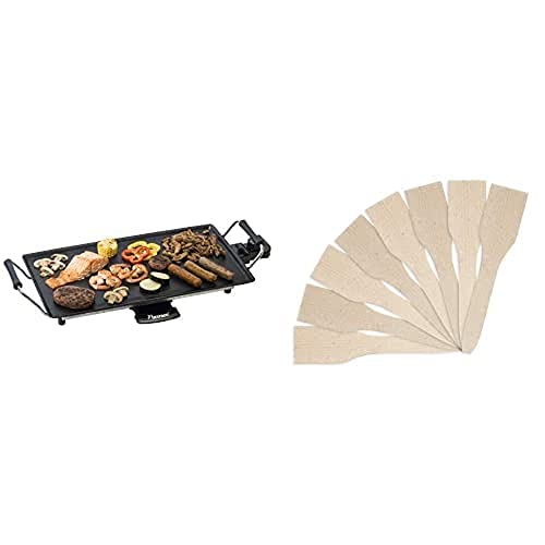 Bestron elektrischer Tischgrill L, Bestron 8x Raclette-Schaber aus Holz