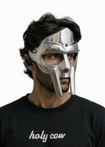 MF DOOM Mask Mad-villain Mild Metal Face Armor Medieval Halloween Face mask Cosplay Party Devil Face mask Gift Halloween party