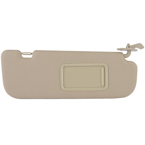 SCITOO Right Passenger Side Beige Car Sun Visor Assembly Replacement fit for 2011-2015 for Hyundai Elantra Without Sunroof