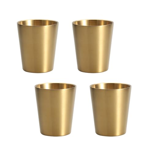 4 個のセット積み重ね可能なステンレス鋼カップ二重壁断熱材積み重ね可能な箸置きコーヒーマグレストラン用二重壁金属カップ