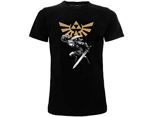 BLT Camiseta Zelda original oficial Link camiseta negra con espada adulto niño y niño, Negro , L/XL