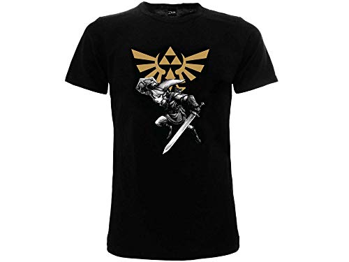 BLT T-shirt Zelda Original Link T-shirt zwart met zwaard voor volwassenen jongens en kinderen, Zwart, M