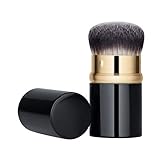 BLD Foundation Kabuki Brush Retractable - Best Portable Brush for Liquid or Cream Foundation/Concealer/Powder, Super Soft Dense Synthetic Hair