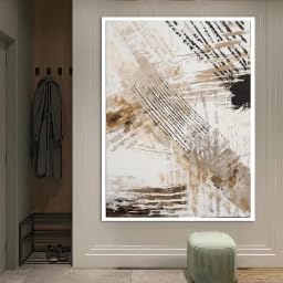 Tableau abstrait contemporain prêt à accrocher pour mur vide
