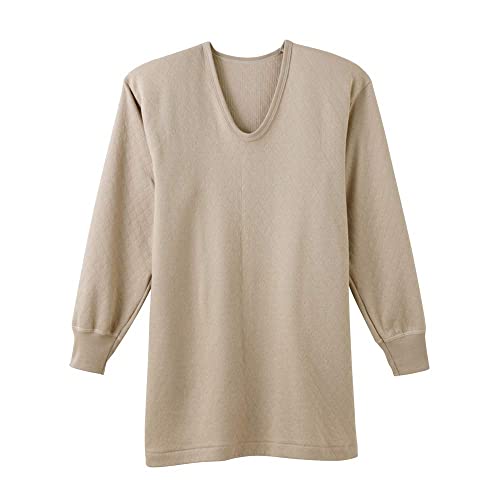 GUNZE(グンゼ) 快適キルト遠赤加工 ダイヤ柄 肌面:綿100% 長袖U首 RP63102 の商品画像 2