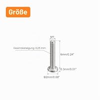 sourcing map M1-0.25 x 6mm Phillips Flachkopfschrauben 100 Stück Flache Rundkopfschrauben 304 Edelstahl Kreuzschlitz Antrieb Maschinenschrauben Hardware Verschluss für Möbel Verbindung – Ansicht 2