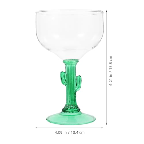 ABOOFAN Cactus Margarita Glass, 400ml Unique Goblet Glass Wine Cocktail Cup for Hawaiian Party, Bar - Image 4