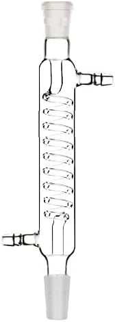 Borosilicate Glass Coil Condenser with 24/29 Joint Jacket Length - 200 mm || Coil Condenser | Condernsor For Distillation Assembly ||