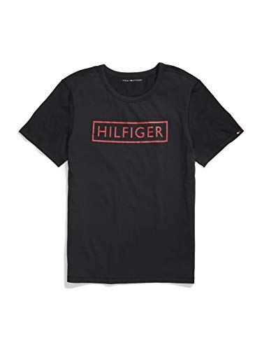 Tommy Hilfiger Men's Adaptive Sensory Tagless T Shirt, Jet Black-PT, MD