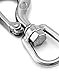 QWORK Slip Hooks, Swivel Lifting Hook, Clevis Hook, 2 Pack 1400lb Stainless Steel Rotatable Swivel Lifting Clevis Chain Hook with Safety Latch
