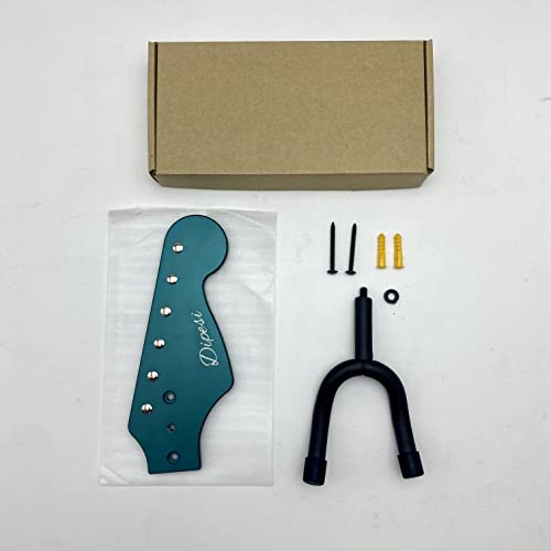 Dipesi Guitar Wall Hanger, Guitar Wall Mount 1 Pack, Guitar Aluminum Anode Hanging Rack For Electric Guitar, Acoustic Guitar, Bass Guitar, Guitar Accessories (Dark Green, Electric) #TOP3