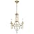 Small Crystal Chandelier, 3-Lights Modern Crystal Chandeliers for Dinning Room, Wagon Wheel Gold Chandelier, Farmhouse Hanging Pendant Light Fixture for Bedroom Hallway Entryway Bar Kitchen Bathroom