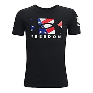 Under Armour Boys’ New Freedom BFL New T-Shirt , Black (001)/White , Youth Small