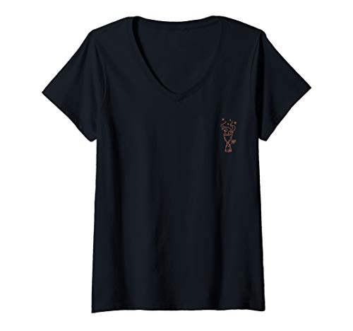 Womens Harry Potter Goblet Of Fire Line Art Left Chest V-Neck T-Shirt
