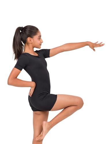 Image of IKAANYA Girls Unitard or Biketard for Gymnastics, Dance, Acrobatics or Swimming (Ages 3-15)