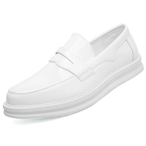 Men's Leather Driving Moccasins Loafers Slip On Casual Lightweight Anti-Slip Flat Walking Penny Shoes Business Dress Work Shoes