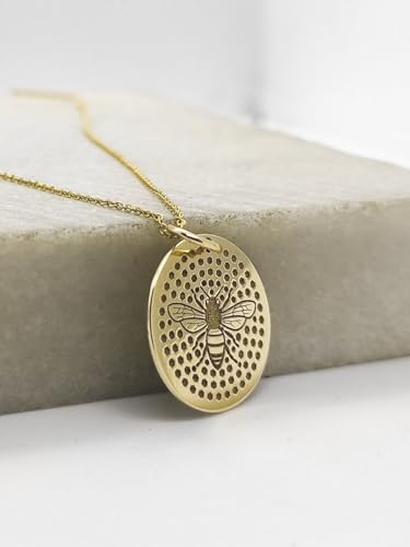 Collier pendentif pièce abeille en argent plaqué or élégant - 2