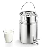 ★Pichet à lait Bidon A Lait en inox avec couvercle à boucle de sécurité anti-fuites : bidon à lait inox Grâce à son système de verrouillage à boucle robuste, le couvercle ferme hermétiquement le récipient pour éviter les déversements et la contamination.pot a lait inox bidon Idéal pour transporter du lait, de l’eau ou d’autres liquides en toute sérénité.