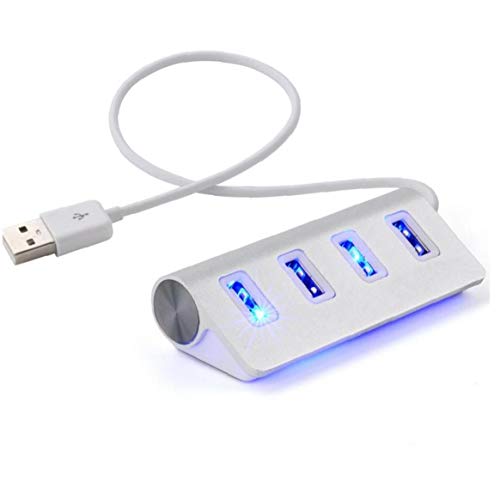 Ad alta velocità Mini 4 Porte Led Hub Splitter Power-bus per Computer Portatile Desktop Pc Periferiche alluminio usb