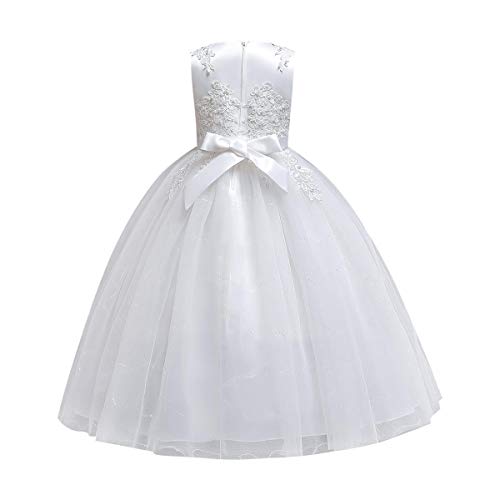 Flower Girls Embroidery Lace Bridesmaid Dress Beaded Wedding Pageant Party Princess Communion Floor Length Boho Dance Gown3