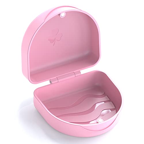 ARGOMAX Caja para Brackets y Férulas Dentales, Estuche Porta Férulas de Descarga con Cierre Magnético, Interior Antideslizante sin Orificios, para Alineadores y Retenedores, 1 Unidad (Rosa)