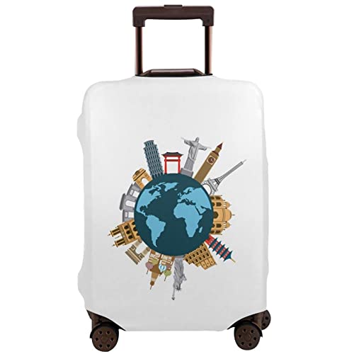 Custom Luggage Cover 25-28in Personalized Travel Suitcase Protector Add Your Photo Text Elastic Washable Baggage Covers (25-28in)2